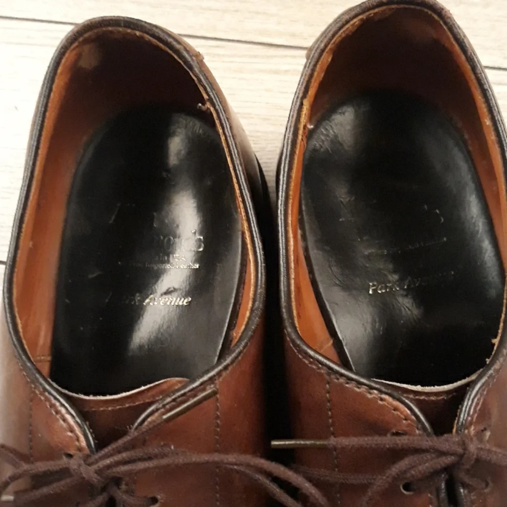 ALLEN EDMONDS‎ Park Avenue Dark Brown Sz 11.5 D Mens Cap ToeOxfords Dress Shoes